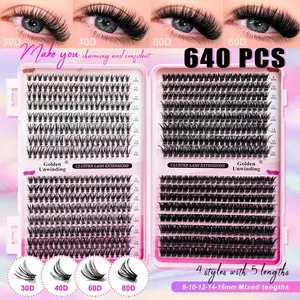 Single Cluster False Eyelashes, Ultra-Thin Lightweight Soft Reusable, Natural Fine, Suitable for Beginners and Home Parties/events