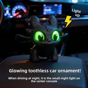 Cute Toothless Car Interior Decoration, Moving Wings Nightshade Car Dashboard Ornament, Hanging Car Accessory for Vehicle Decor