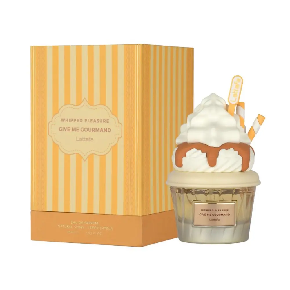 Lattafa Whipped Pleasure Eau de Parfum Spray, Unisex 2.5 Oz Gourmand Fragrance with Milk Jasmine Core & Tonka Cozy Finish, Sweet Whipped Cream Scent