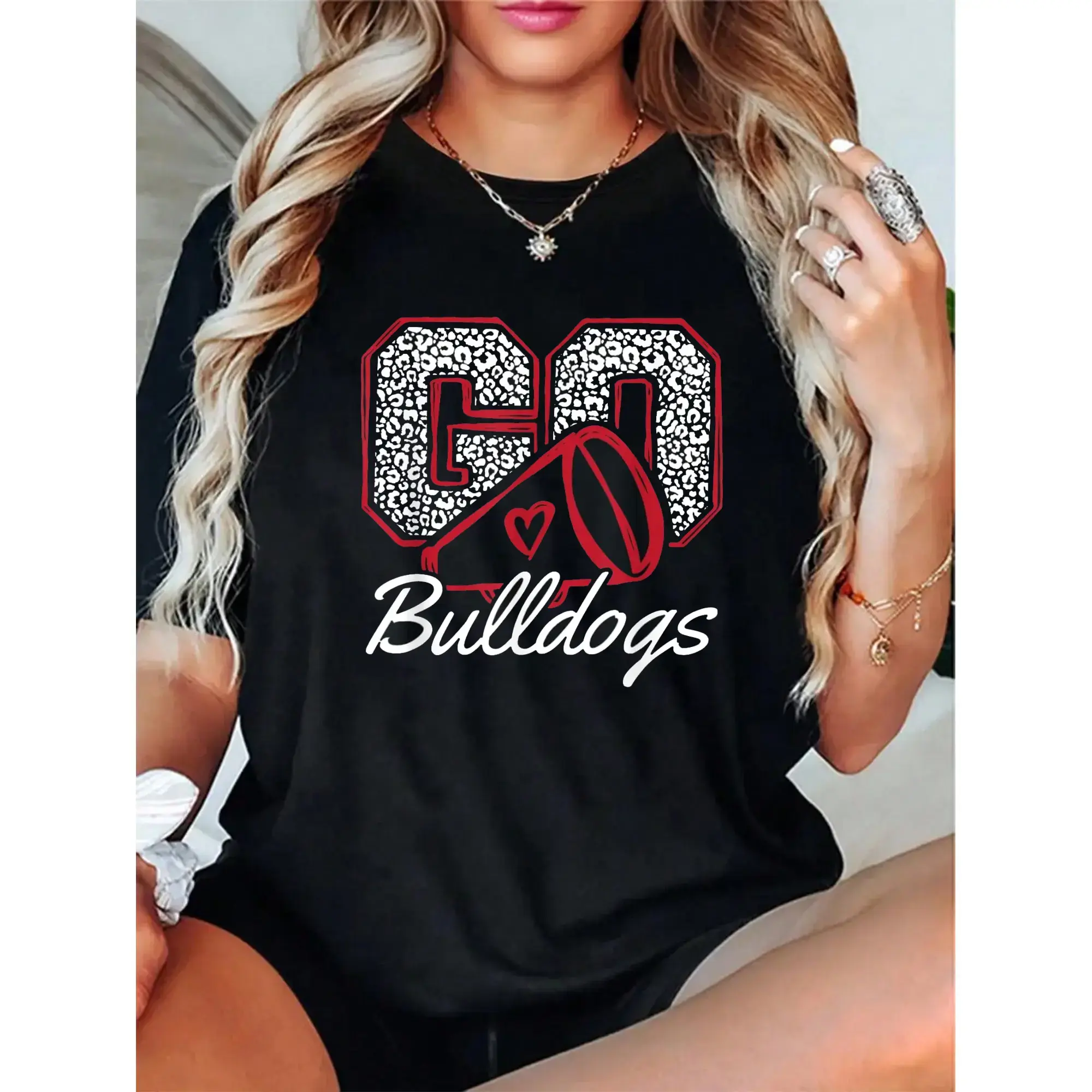 Go Cheer Bulldogs Sports Name Gifts Men Women Boy Girl T-Shirt