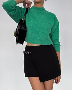KELLY CROPPED SWEATER - GREEN