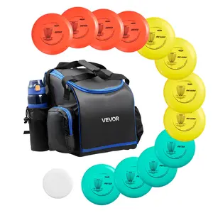 fathersdaygift VEVOR Disc Golf Set, 12 PCS Flying Discs for Beginners, Disc Golf Starter Set, with Putter, Mid-Range, Driver, Including Mini Marker, Portable Backpack, for Outdoor Backyard, Lawn, Beach, and Park