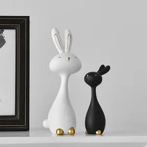 Easter Bunny Figurines Creative Modern Resin Table Centerpieces for Home Living Room Office