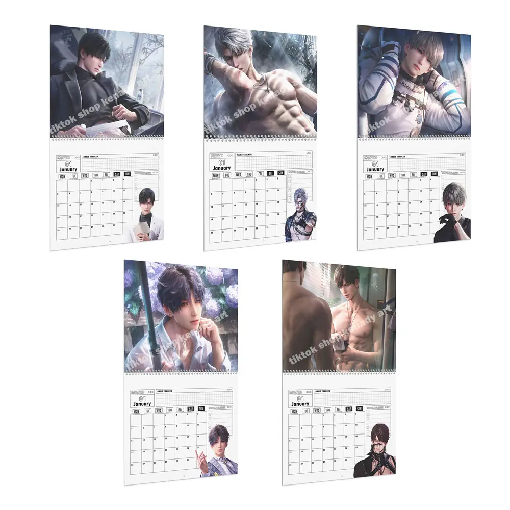 2027 Sylus Xavier Rafayel Caleb Zayne Love and Deepspace Wall Calendar LAD Sylus Dragon Game Schedule Calendar New Year Gift For Fan Premium Paper Large Images Easy Hanging