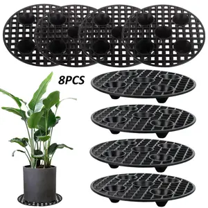 8pcs Plant Level Pot Elevator, 8 Inch Diameter Big Plant Stands, Heavy Planter Holder Potted Plant Stand For Indoor and Outdoor Patio Deck, Prevent Plant Rot and Damage