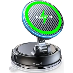 Only for iPhone Magsafe Car Mount Charger [15W Fast Wireless Charging, 78+LBS Strong Suction 2400gf Strong Magnetic] 360 °   Adjustable Car Phone Holder, Phone Holders for Your Car for pats & mats