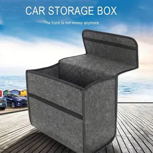 1pc Car Storage Box Felt Small Trunk Storage Portable Car Foldable Storage Box Car Storage Organizer
