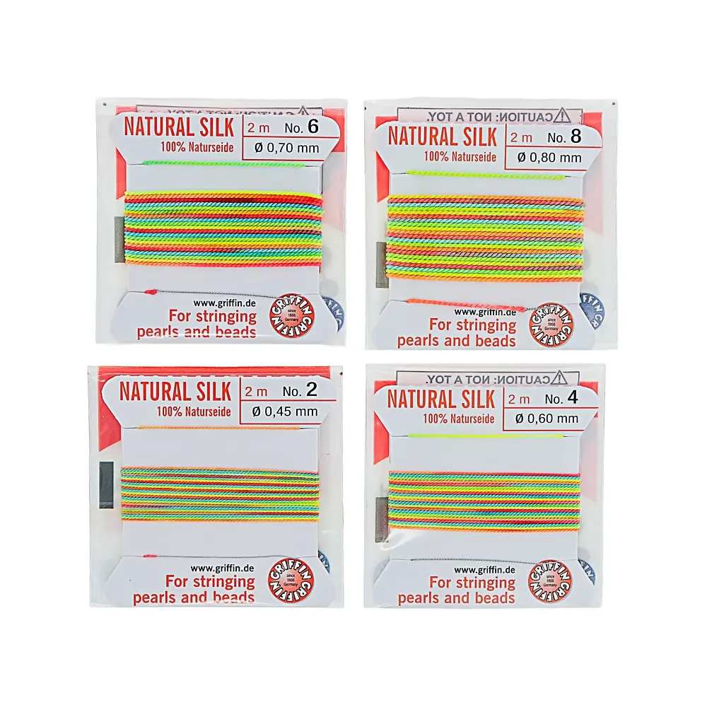 JTV GRIFFIN Rainbow Silk.45mm, .60mm, .70mm, & .80mm Silk Thread Total of 8 Meters