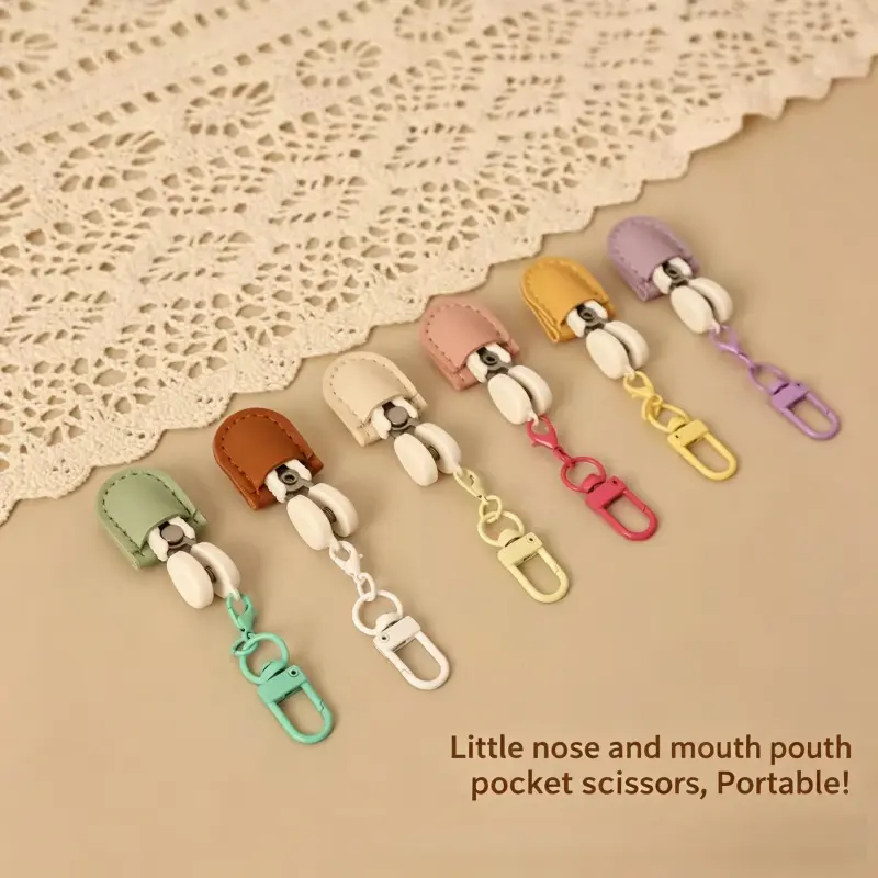 Colorful Crocheted Clasp Mini Scissors Charm - Crochet Amigurumi Keychain, Kawaii Accessories, Cute Collectibles, Ultra-Compact Portable Bag Charm, Creative Artistic Design Fashion Accessory, Bag Charms