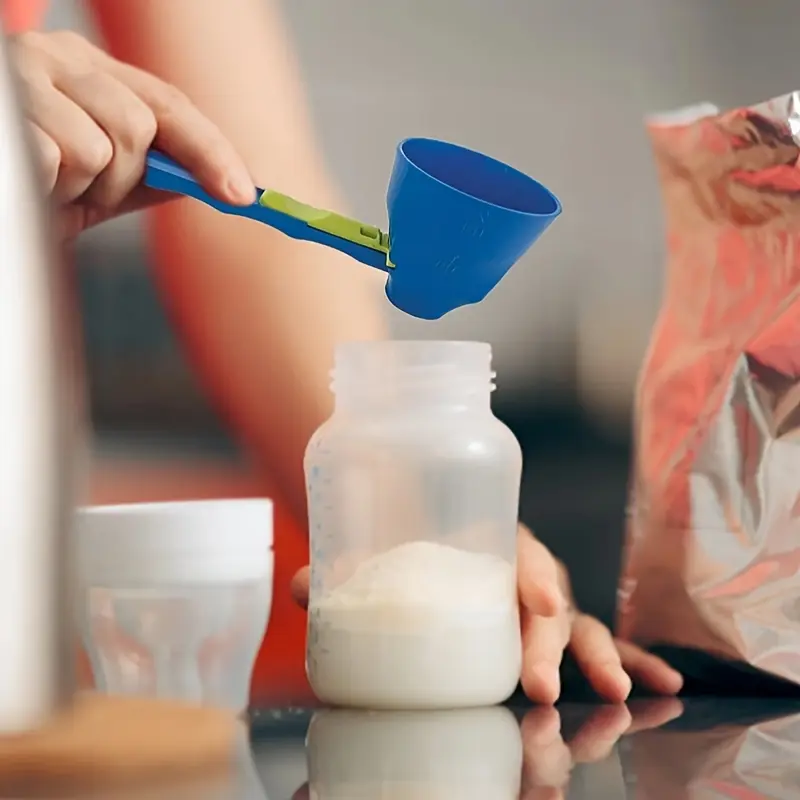Quick Protein Powder Scoop with Funnel, Non-Spill Design, Durable PP Material, Easy Measuring & Filling, Essential for Gym & Kitchen, Kitchen Utensils Accessories
