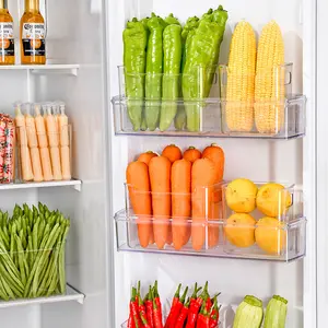 1pc Refrigerator Side Door Storage Box, Refrigerator Accessories, Kitchen Food Grade Pet Classification Box, Home Vegetable Freshness Container, Space Saving Design