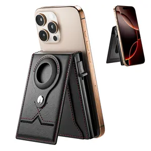 Mens Portable Leather Smart Wallet Card Holder: Pop Up Card Case, RFID Blocking, Slim, Minimalist, Thin, Front Pocket, 7-12 Card Capacitiy | ID Window