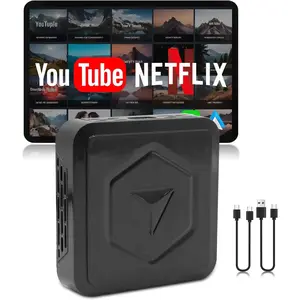 2025 Ai Box-Stream Box Wi-Fi and Bluetooth Connectivity, Supports ESPN, Youtube, Netflix and Hulu for OEM Wired Carplay with a free 4 in 1 charging cable, limited time!