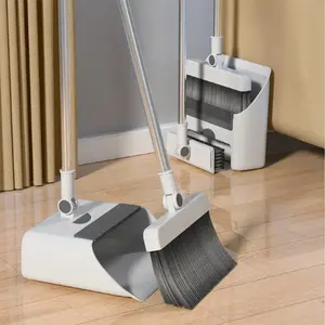 3in 1 Broom and Dustpan Set: Set - Efficient Broom and Dustpan Set and Floor Brush Heavy-duty Long-handled Broom for Indoor and Outdoor Cleaning
