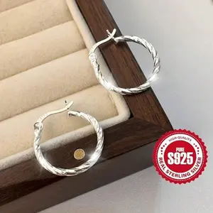 925 Sterling Silver Elegant Twist Earrings - Perfect Hypoallergenic Gift For Special Women