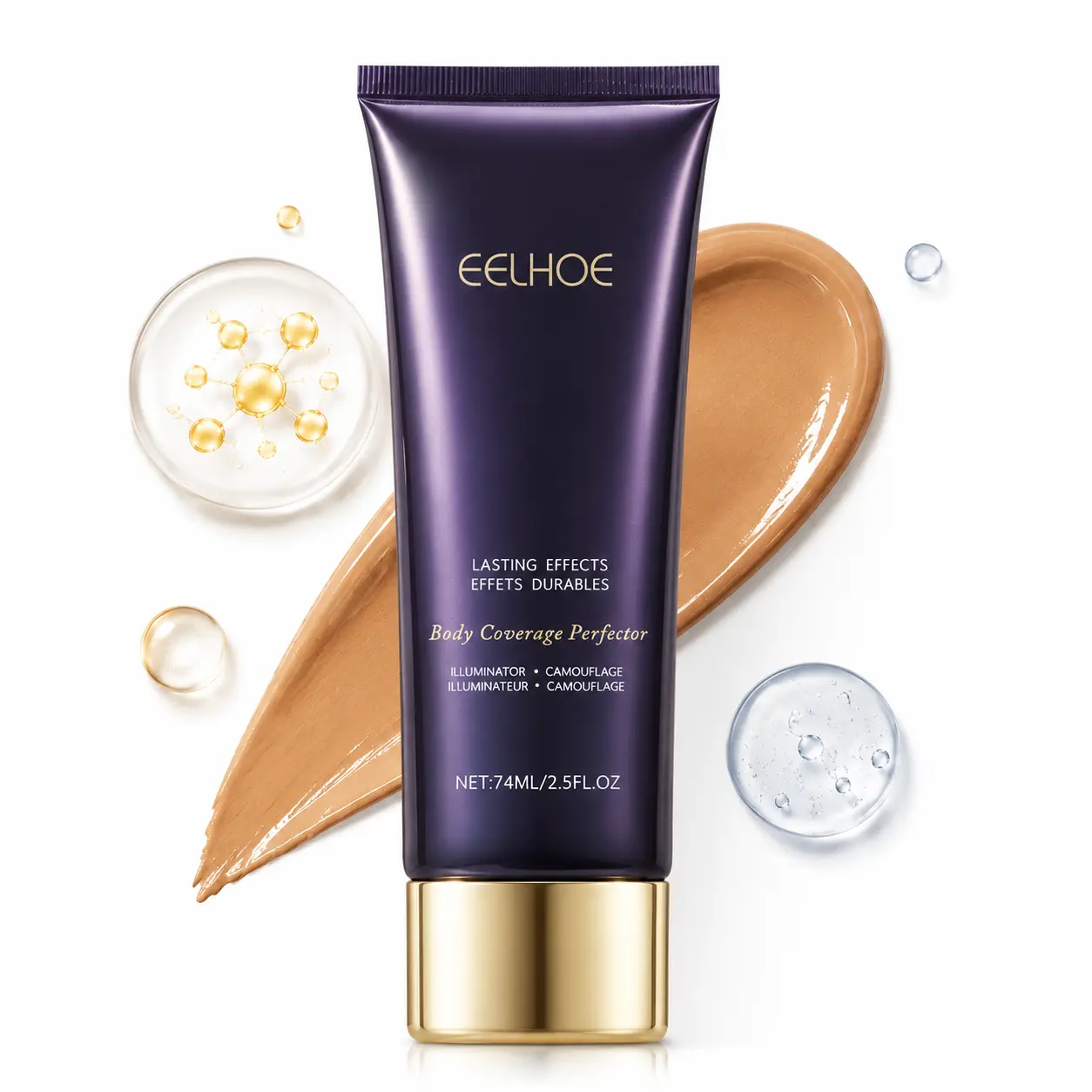 EELHOE Body Coverage Perfector 2.5oz - Flawless Body Makeup, Concealer for Scars, Spots, Veins, Tattoos and More Blend Cosmetic Lightweight Concealer for Even Skin Tone & Blemish Coverage