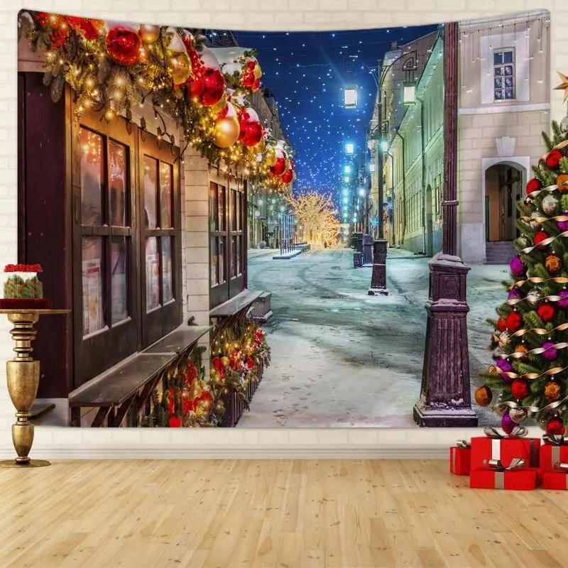 Christmas Themed Print Tapestry, 1-Count Home Decor Poster Background Cloth, Event Party Photography Accessory