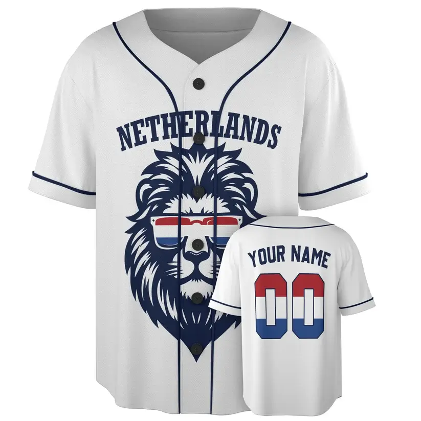 Custom Netherlands Baseball Jersey Personalized Tropical Shirt  #Netherlands #customjersey #streetwear #fashion