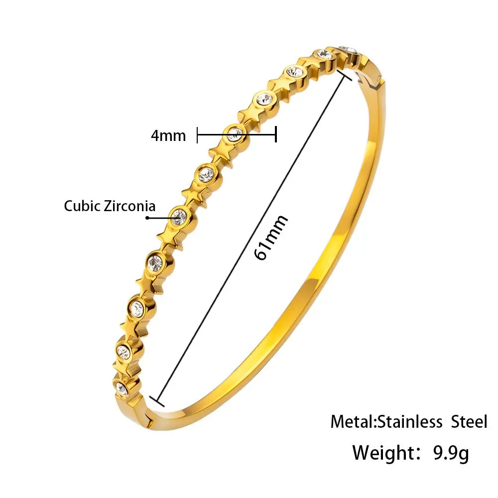 Stainless steel gold-plated bracelet coil, women's, non-fading, three lifetimes love-themed zircon jewelry, titanium steel bracelet. R2231