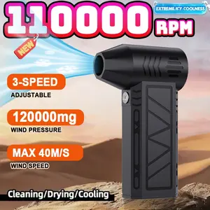 Compressed Air Dust Remover, 110,000 Rpm Brushless Motor, 3-Speed Adjustable, 2500mah Batteries, Ideal for Keyboard, Computer, Car, Inflatable Bed, Home Cleaning