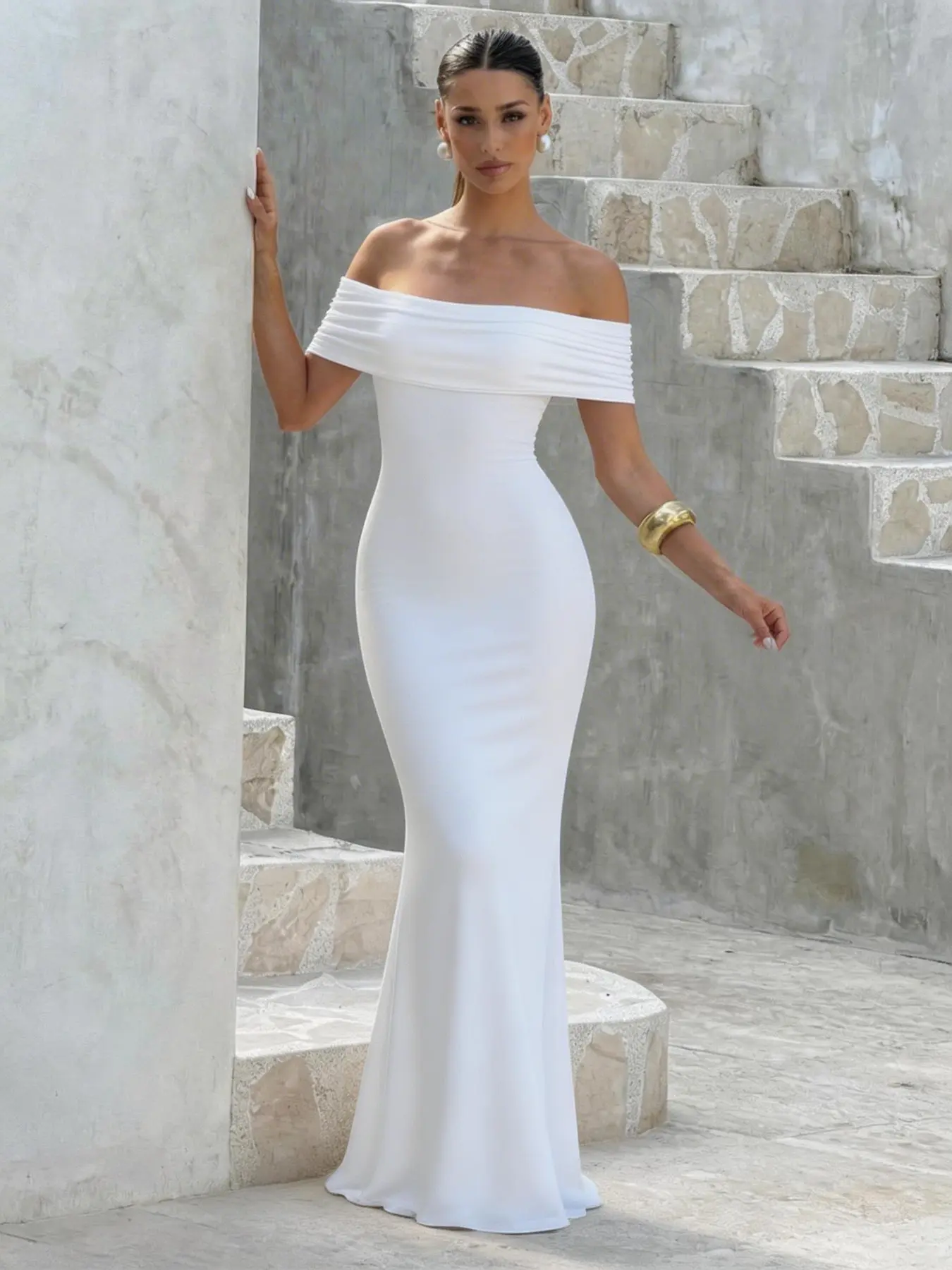 White long grad dress - TikTok Shop
