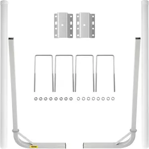 【Spotlight Day】VEVOR Boat Trailer Guide-on, 60\", 2PCS Steel Trailer Post Guide ons, with White PVC Tube Covers, Complete Mounting Accessories Included, for Ski Boat, Fishing Boat or Sailboat Trailer