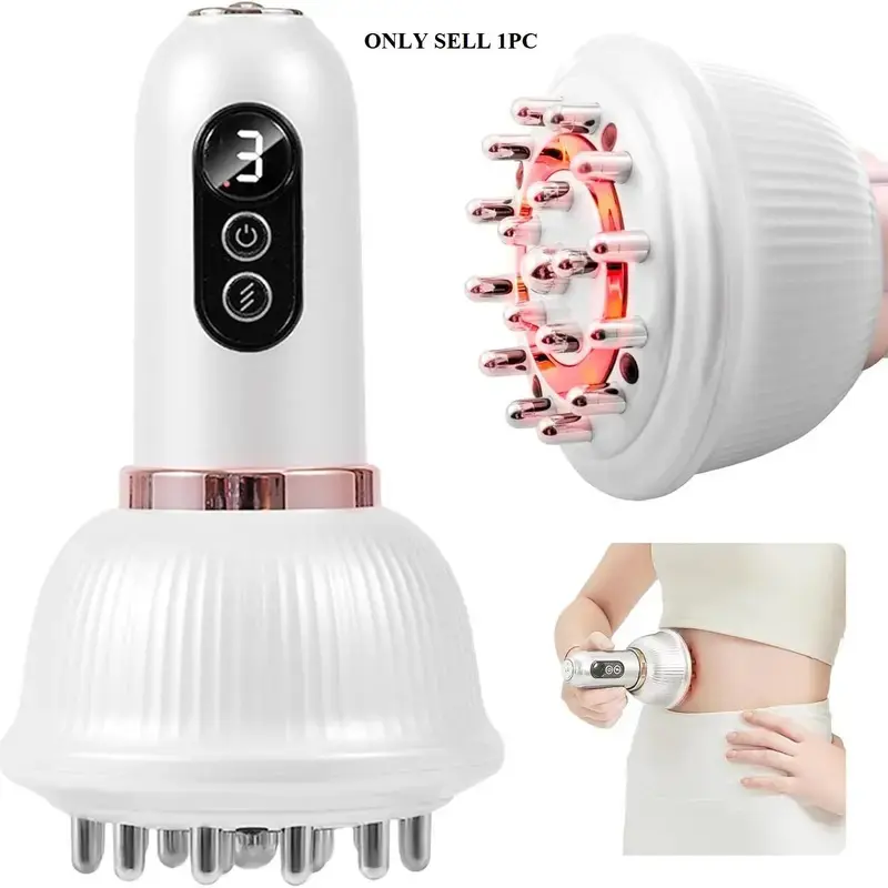 Pro Commerce Portable Handheld Body Massager with Heat & Vibration - 8 Head Electric Massager for Legs, Belly & Full Body Relaxation