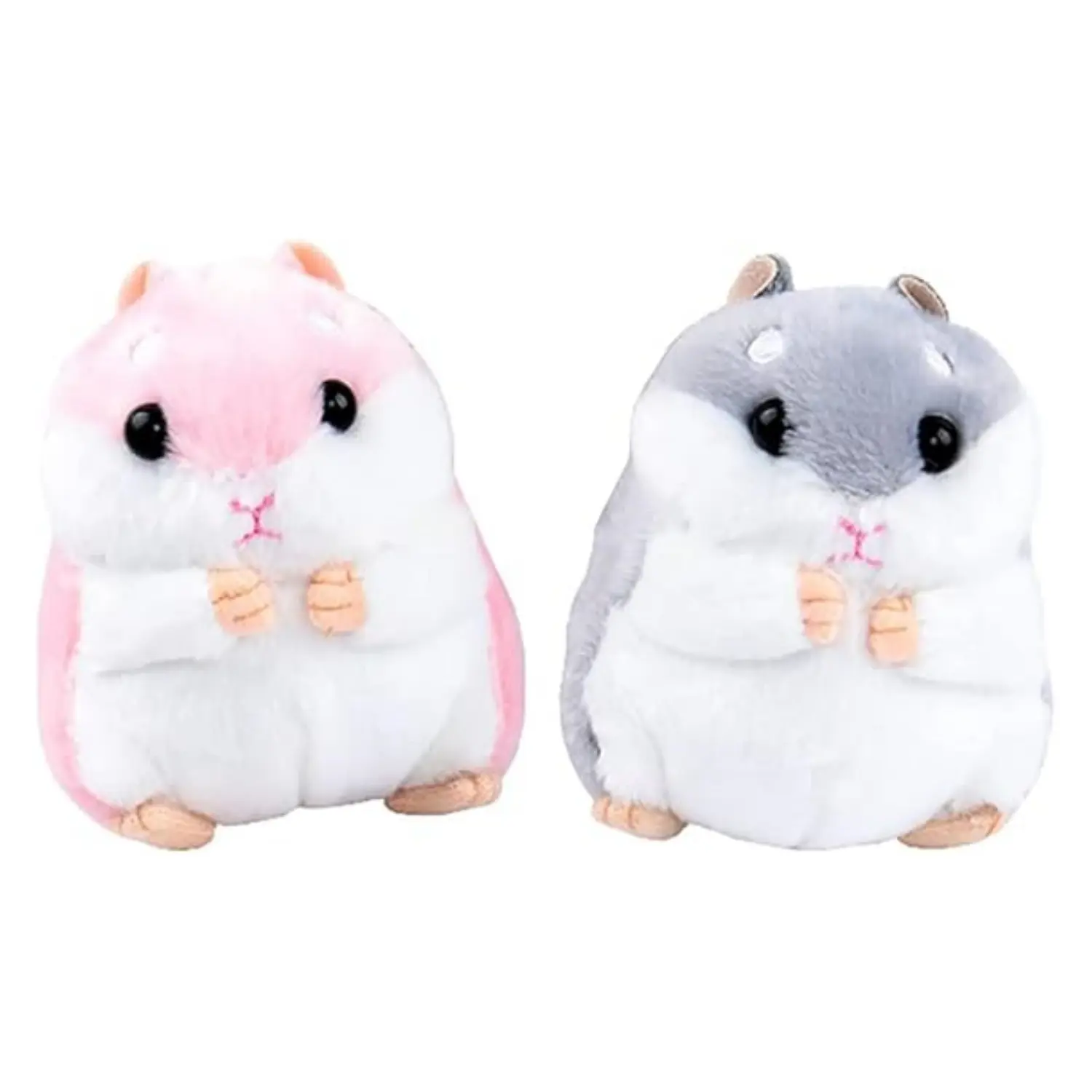 2Pcs Plushy Hamster Keychain Backpack Charms, Stuffed Animal Pendants with Clip & Keychain Attachment, Unisex Handbag Accessory, Home Improvement Accent Gift Ideas