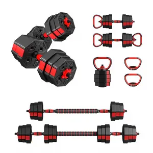 Adjustable Dumbbells, 66lbs Free Weight Set with Connector, 4 in1 Dumbbells Set Used as Barbell, Kettlebells, Push up Stand, Fitness Exercises for Home Gym Suitable Men/Women