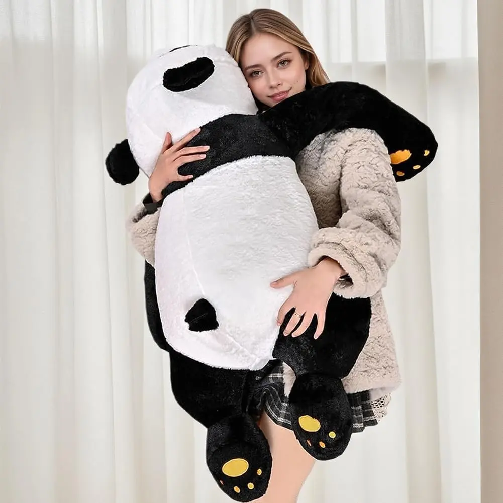 Cute Panda Bear Pillow Large Panda Stuffed Animal Plush Toy Soft Huggable Soft Hugging Body Pillow for Adults Kids Boys Girls Birthday Gift Soft Cuddly Gift Soft Adorable Stuffed
