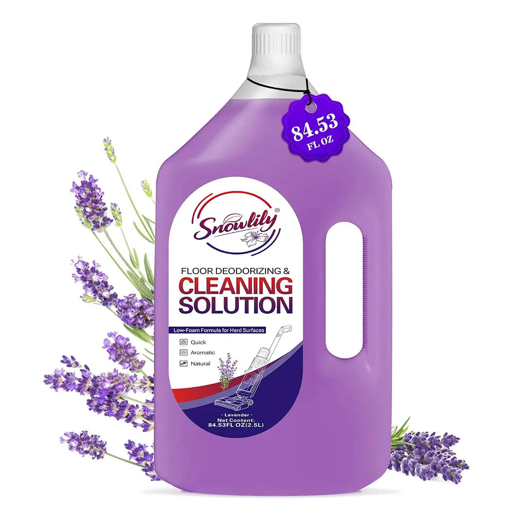 Snowlily Lavender Scented Household Floor Cleaner Refill, 84.53 FL OZ/2.5L Liquid Solution, No Residue, Long-lasting Fragrance, Compatible with All Robot Vacuums-Cordless Floor Washers-Mop Vacuums, Home Essential, Surface Cleaner Solution