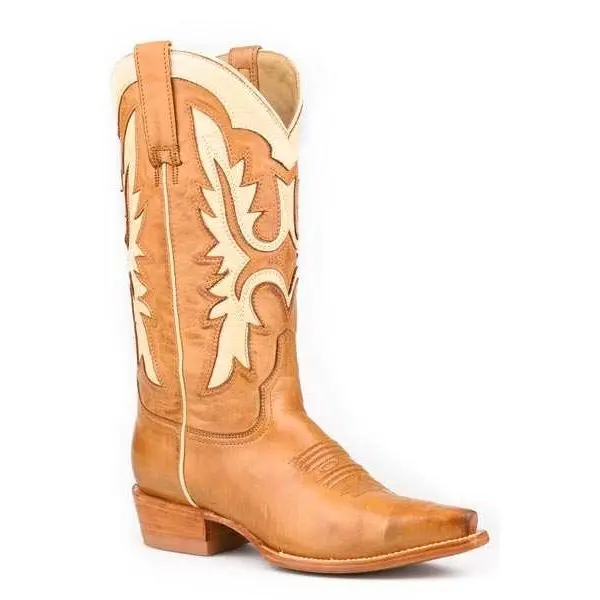 Women's Stetson Cheyenne Leather Boots Handcrafted Brown