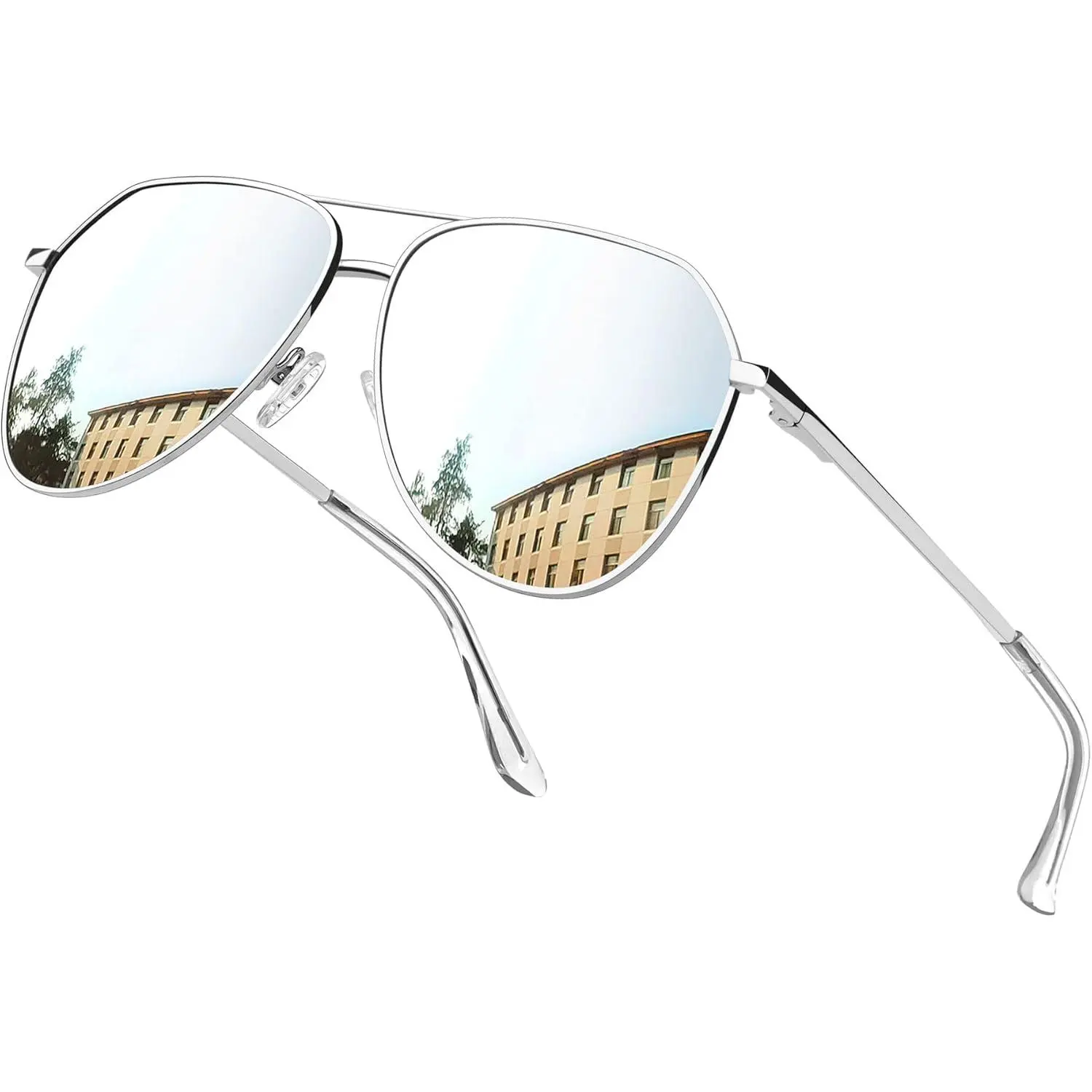 Stylish Military Aviator Sunglasses for Men and Women, Rectangular Metal Frame with Polarized HD Lenses for Driving, UV400 Protection, Sunglasses For Women, Men's Sunglasses