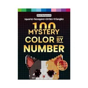 Adult Coloring Book Drawing Mystery Color by Number, Squares, Circles, Triangles, Hexagons, 204 Pages, Perfect for Stress Relief & Relaxation, Ideal Gift for Adults