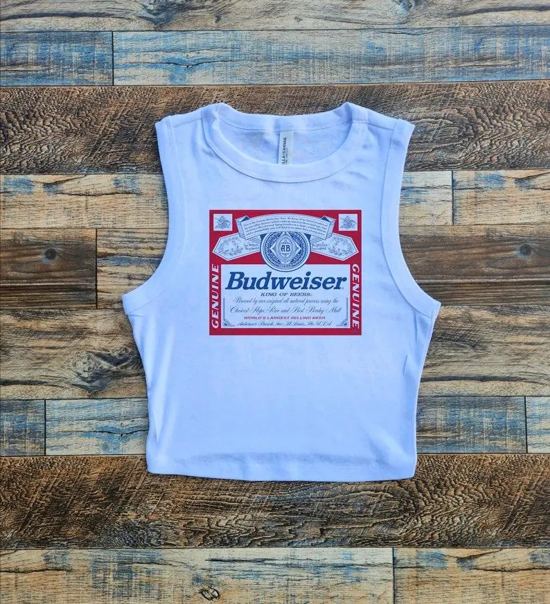 King of beer tank top, bud tshirt, ladies bud tshirt, king of beer shirt for woman, tank top, crop top