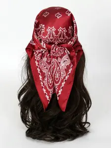 Paisley Print Scarf, Vibrant Pattern, Bohemian Style 70cm Small Square Headscarf, Women's Daily Decorative Scarf, Fashion Accessory