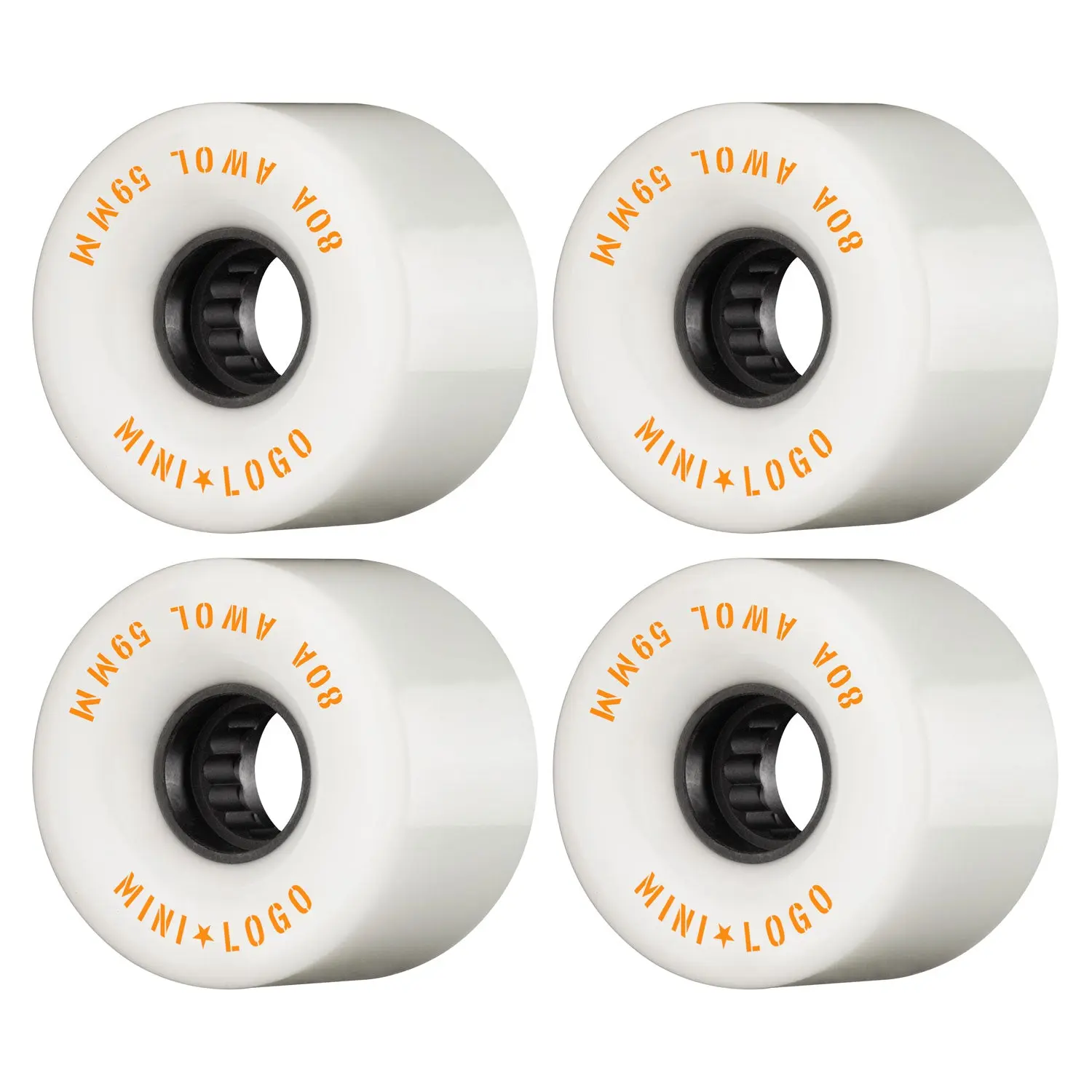 Mini Logo Skateboard Wheels 59mm AWOL 80A White