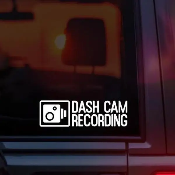 Dash Cam Recording Vinyl Car Decal – Video Recording in Progress Sticker with Camera Icon – Security & Safety Window Decal for Cars, Trucks, SUVs & Fleet Vehicles