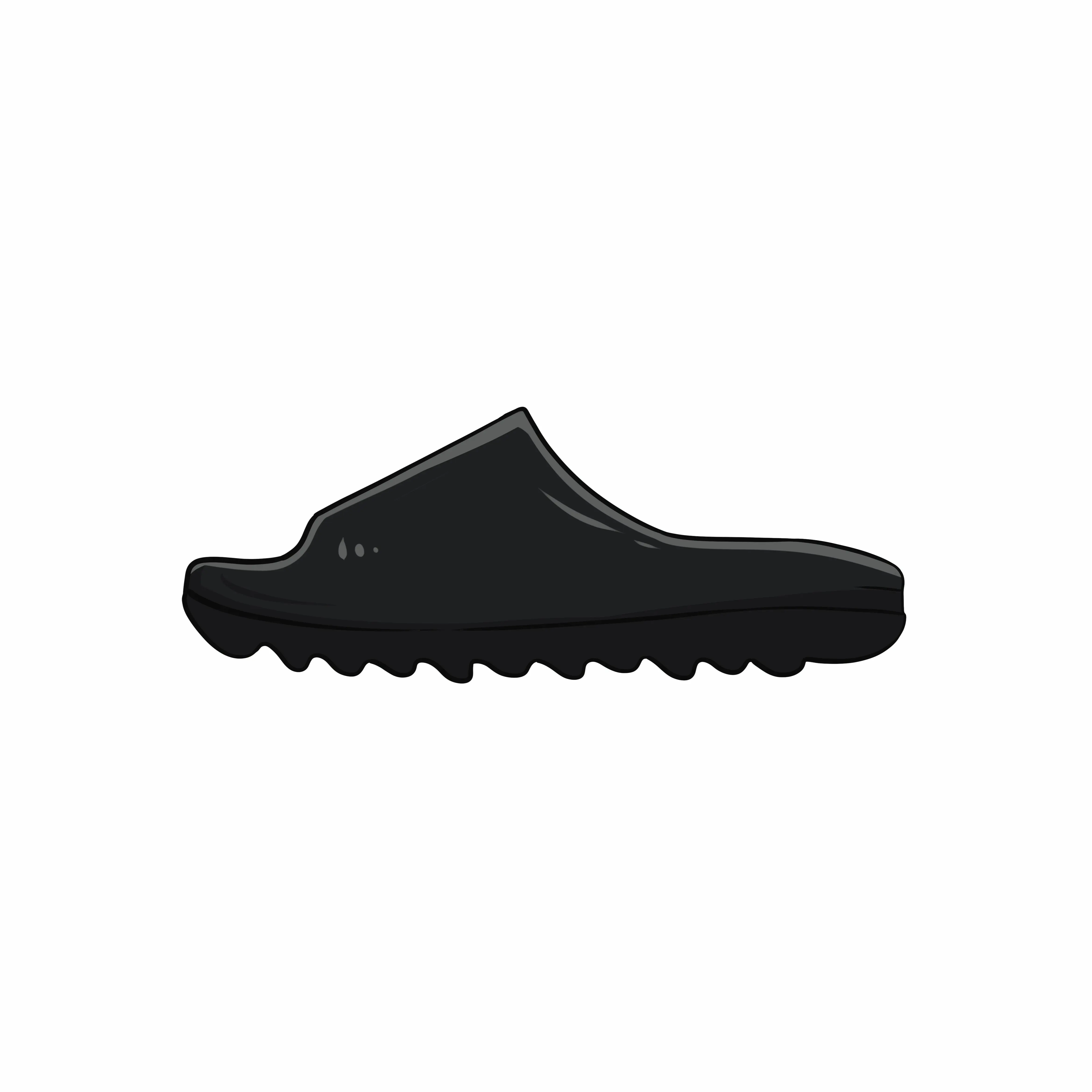 SLIDE 01 Round-Toe Flat Sandals Men‘s Black Comfortable Footwear for Everyday Wear