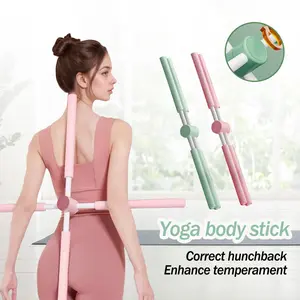 Adult Children Standing Posture Correction Cross Body Stick Open Back Yoga Stretching Stick Hunchback Opener Exercise Belt, Suitable for People with Hunchback, Sedentary, and Cervical Spine Problems