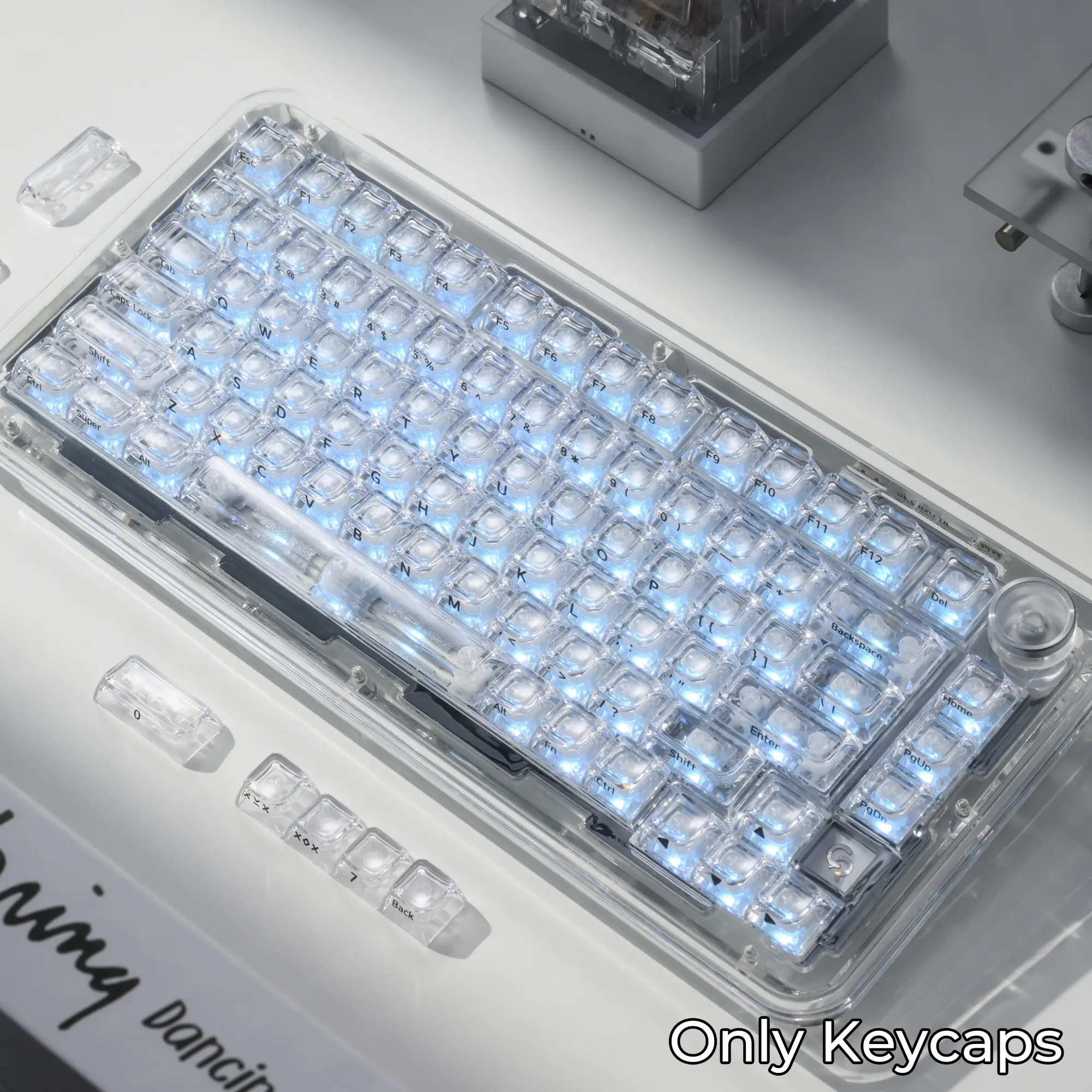 XVX Arctic Transparent Keycaps SA Profile 128-keys Keycap Set for MX Switches（only keycap, not include a keyboard）