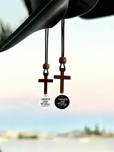 Bible Verse Car Rearview Hanging Cross Ornament, Car Rearview Mirror Cross Pendant, Christian Accessories, Car Hanging Decoration, Car Decorations