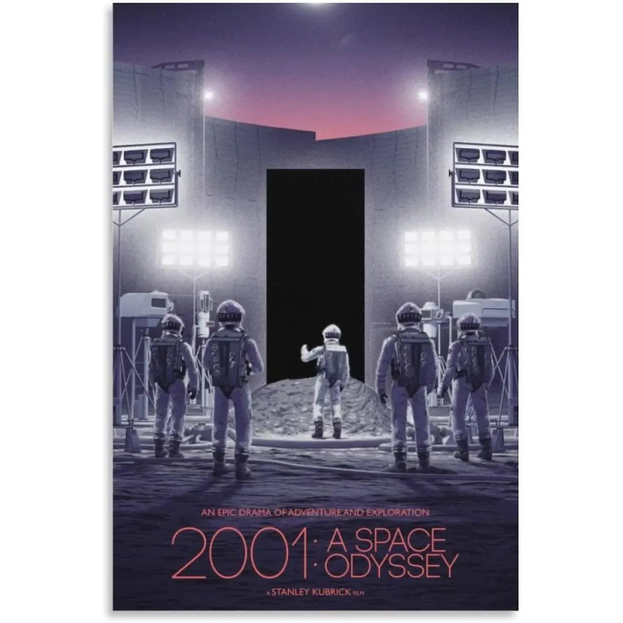 2001 A Space Odyssey Movie Poster, 24x36inch Hi-Res Image Inkjet Print, Frame-Style Wall Art, Interior Decor Canvas Painting Home Ornament, Handmade Craft