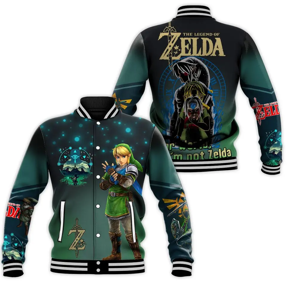 Zelda Baseball Jacket, Zelda Jacket, Tears Of The Kingdom Jackets, Unisex Varsity Baseball Jacket, Classic Sport Street Style Jacket