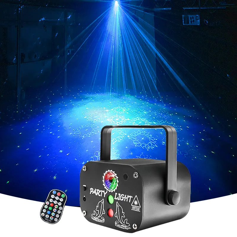 LED Sound-Activated Laser Disco Projector Light with Remote Control, RGB Flash Strobe, Nebula Effect – Laser Disco Light Specialty & Decorative Lighting, Starry Sky Projection Projector Lamp for Halloween Party, Dance Events