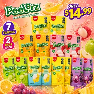 AMOS Peelerz Peelable Gummies Variety Pack, 14 Bags, 7 Fruit Flavors, 2 Bags Each, Fun Viral Peelable Candy for Sharing-5