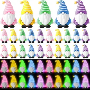 25 Pcs Luminous Mini Gnomes Figurines Fairy Glow in Dark Garden Miniature Gnome Figurines Decor Funny Poses Garden Yard Home Patio Lawn Backyard Hide See DIY Craft