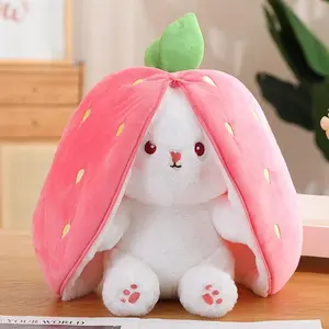 Rabbit Plush Stuffed Animal Strawberry Carrot Bunny Plushie Toy for Girls Easter Gift for Kids Rabbit Plush Stuffed Animal Strawberry Carrot Bunny Plushie Toy for Girls Easter Gift for Kids