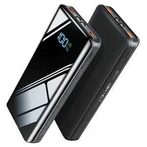Mirror Screen Power Bank, 20000mAh Ultra-Thin High-Capacity Charging Bank With PD18W Fast Input, 22.5W Dual USB Super Fast Charging. Flashlight and LED Digital Display Delivery for Iphones, Android and Most Devices Battery Pack