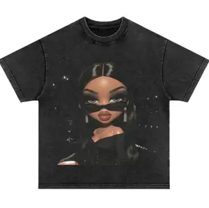 Midnight Diva Graphic Shirt, Black Bratz Doll Art Tee, Summer Cotton Top, Unisex Classic Outfit, Stylish Tee, gift for her, him, Womenswear Top